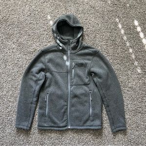 Men’s North Face grey zip up hoodie